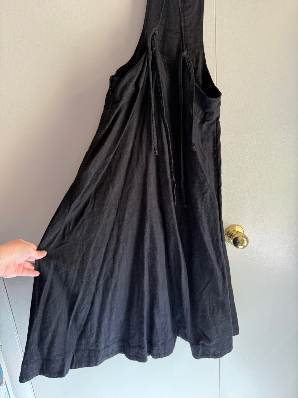 Anthropologie Women's Black Modern Pinafore Bib Overall Jumper Dress Size 4 - Picture 13 of 16